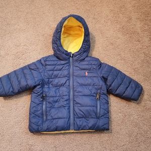Polo Ralph Lauren Blue and Yellow Baby Reversible Puffer Jacket 9-12 Months